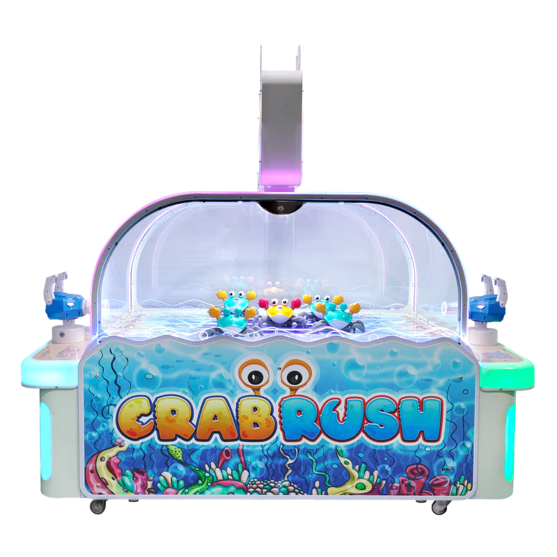 Bandai Namco Crab Rush Arcade Game – 2 Player Electro-Mechanical Ticket Redemption | Moving Crab Targets | Kid-Friendly Shooter | Under-the-Sea Theme.