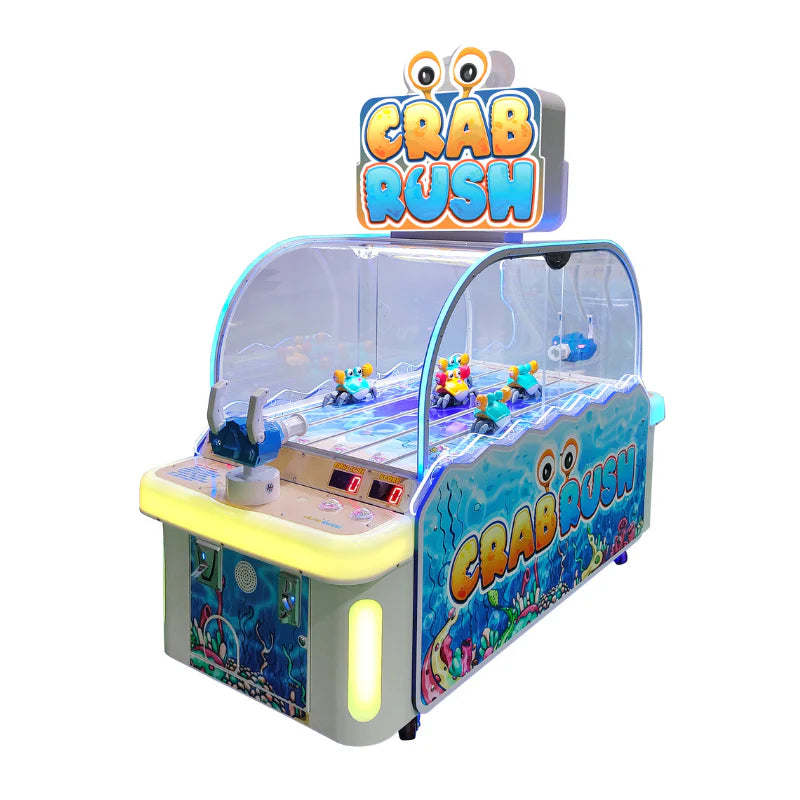 Bandai Namco Crab Rush Arcade Game – 2 Player Electro-Mechanical Ticket Redemption | Moving Crab Targets | Kid-Friendly Shooter | Under-the-Sea Theme.