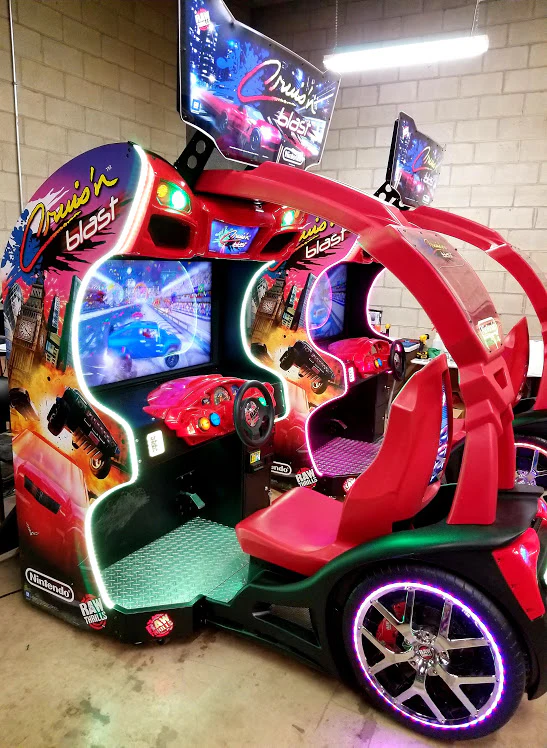 Cruis’n Blast Arcade Machine – 1-8 Player Racing Game | 43&quot; HD Display | Raw Thrills &amp; Nintendo | Deluxe LED Cabinet | 20+ Licensed Supercars &amp; Exotic Tracks.