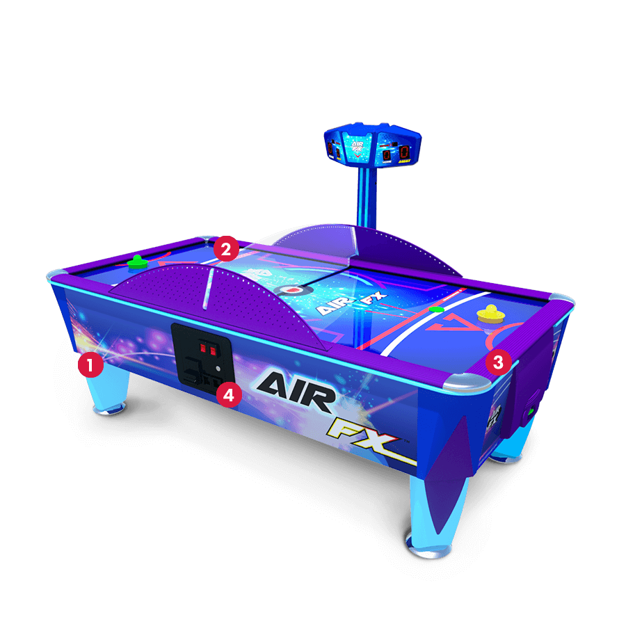 Air FX Full Size Air Hockey Table – 8&#39; LED Lighted Playfield | ½&quot; Thick Surface | Commercial-Grade Arcade Game | Modern Design | Coin-Op Option