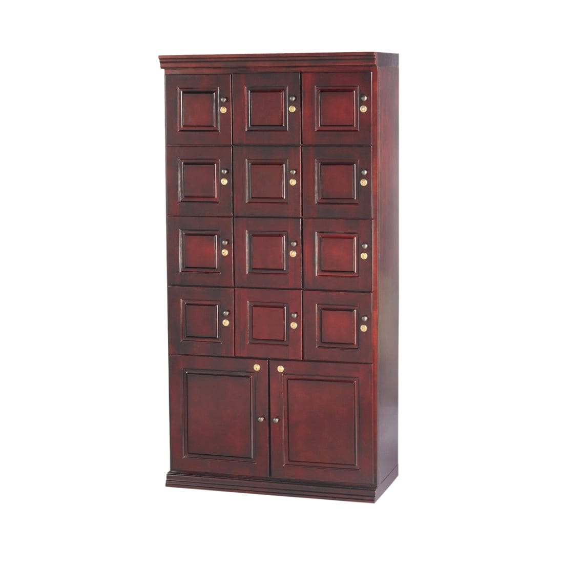 Humidor Supreme Cigar Locker Wall in Dark Mahogany Finish (HUM-LOCKER-M).