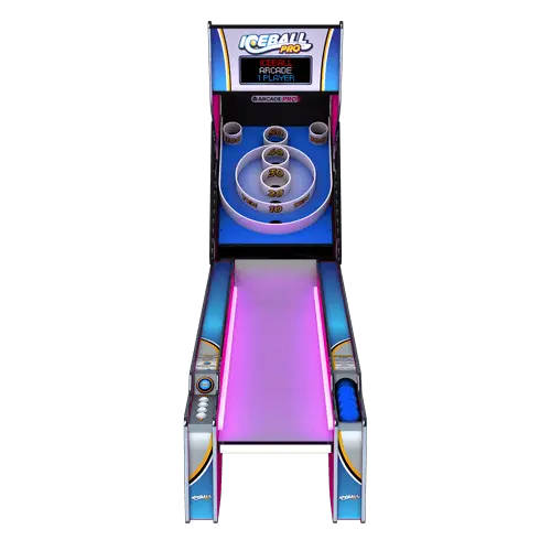 Ice Ball Pro Home Skee-Ball Arcade by ICE Games – 10&#39; LED Alley Roller | Black, Blue, or Pink Customization | 5 Multiplayer Game Modes | Free Play | Home Game Room.