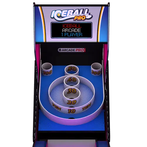 Ice Ball Pro Home Skee-Ball Arcade by ICE Games – 10&#39; LED Alley Roller | Black, Blue, or Pink Customization | 5 Multiplayer Game Modes | Free Play | Home Game Room.