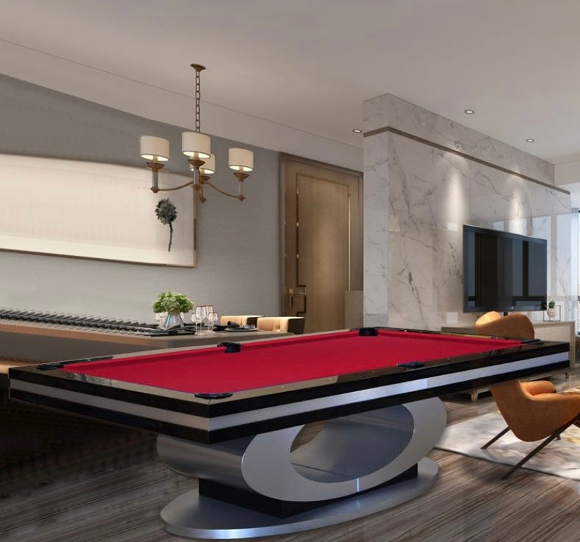 Sierra Modern Luxury Pool Table – Contemporary Slate Billiards Table | Solid Hardwood Frame | 3-Piece Precision Slate | Leather Drop Pockets | Matte or High-Gloss Finish.
