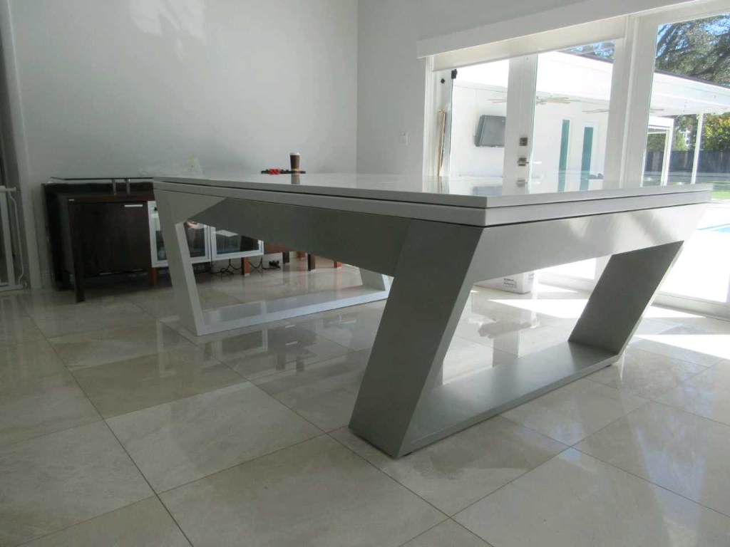 Valenti Luxury Billiards Table – Modern Minimalist Pool Table | Hand-Rubbed Lacquer Finish | Tuscany Leather Drop Pockets | Customizable Design.