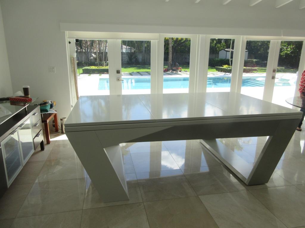 Valenti Luxury Billiards Table – Modern Minimalist Pool Table | Hand-Rubbed Lacquer Finish | Tuscany Leather Drop Pockets | Customizable Design.