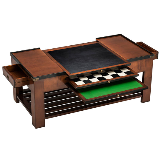 Authentic Models Multi-Game Convertible Coffee Table w/Storage & Chairs - Planet Game Rooms