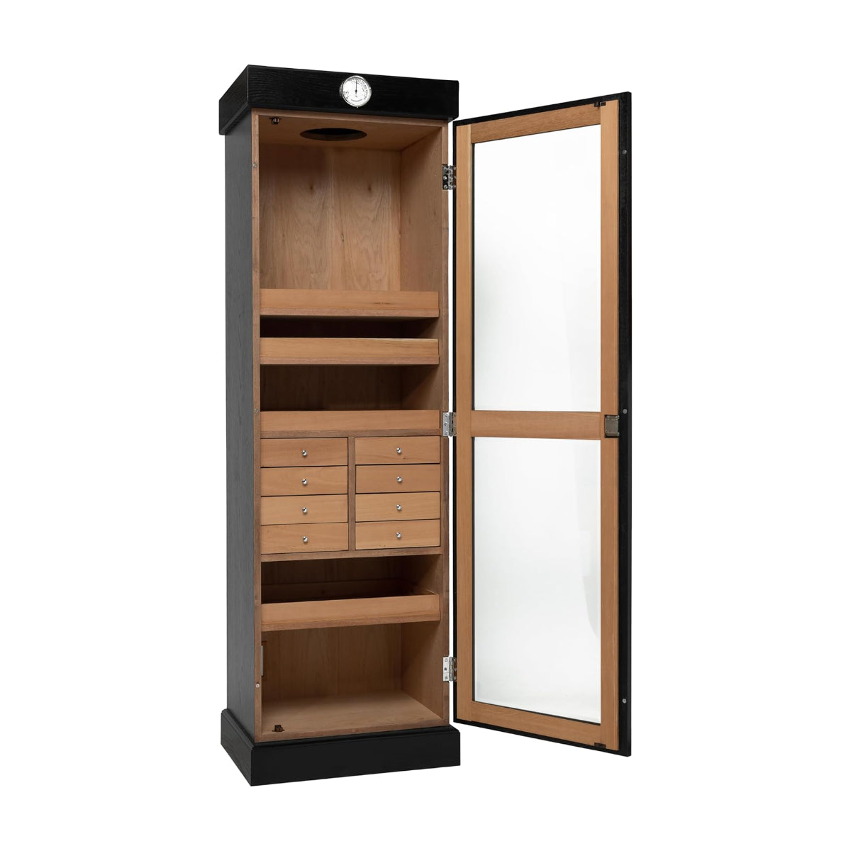 Humidor Supreme tower display humidor with drawers, holds up to 3000 cigars for premium cigar storage