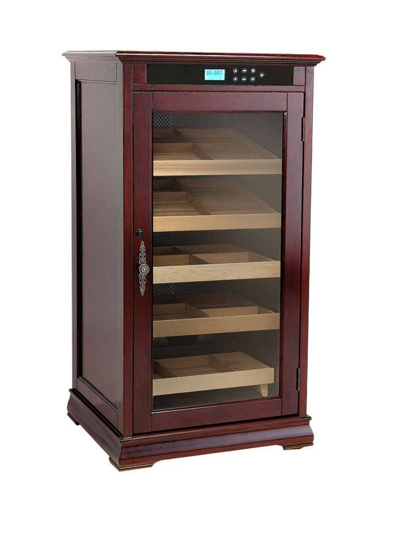 1250 Modern Cigar Count Dark Cherry Electric Cigar Humidor – Redford Series.