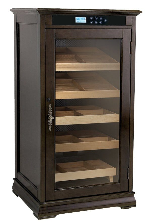1250 Luxury Cigar Storage Espresso Electric Cigar Humidor - Redford Series.