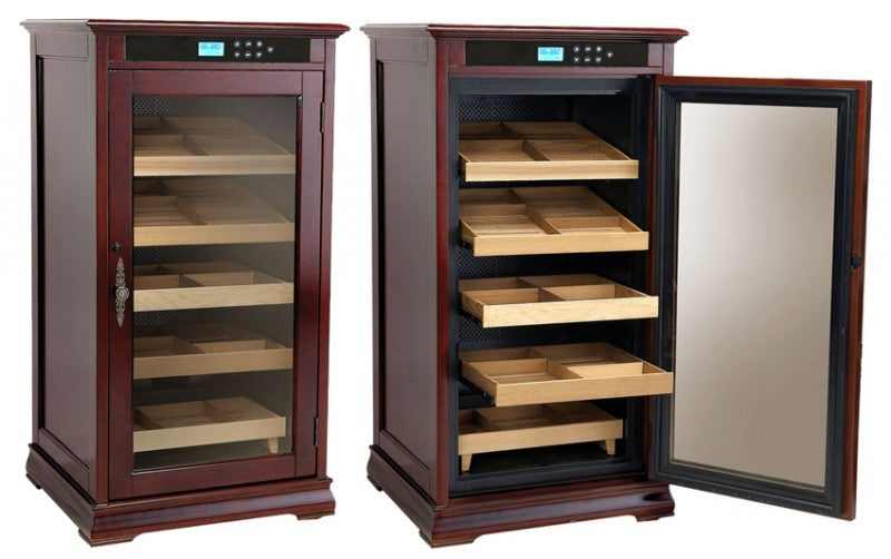 1250 Modern Cigar Count Dark Cherry Electric Cigar Humidor – Redford Series.