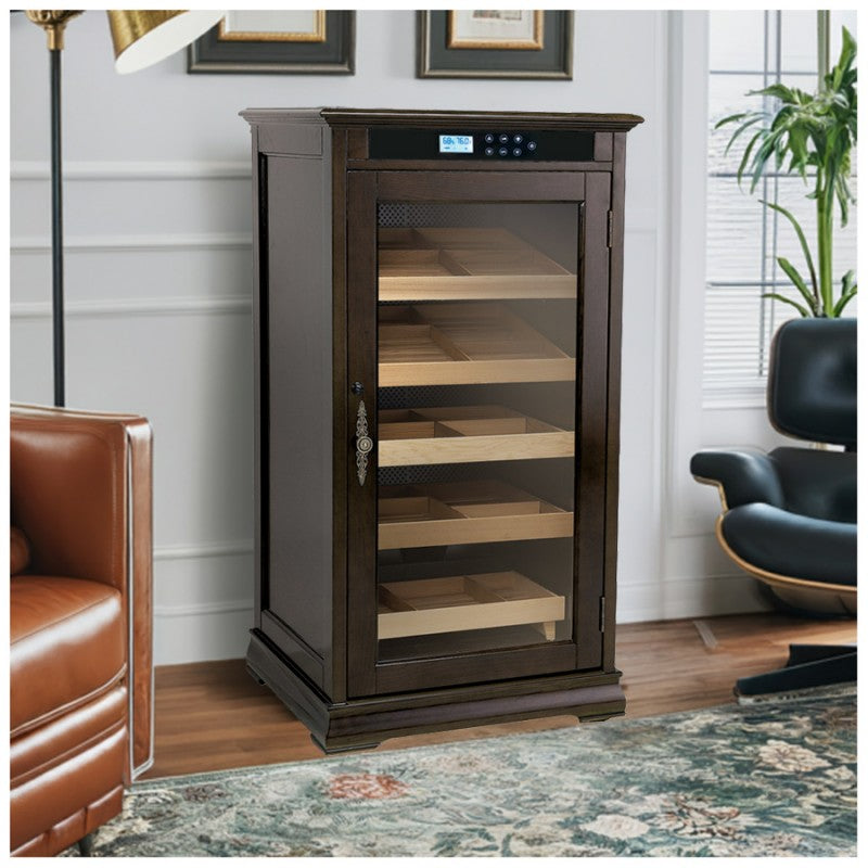 1250 Luxury Cigar Storage Espresso Electric Cigar Humidor – Redford Series.