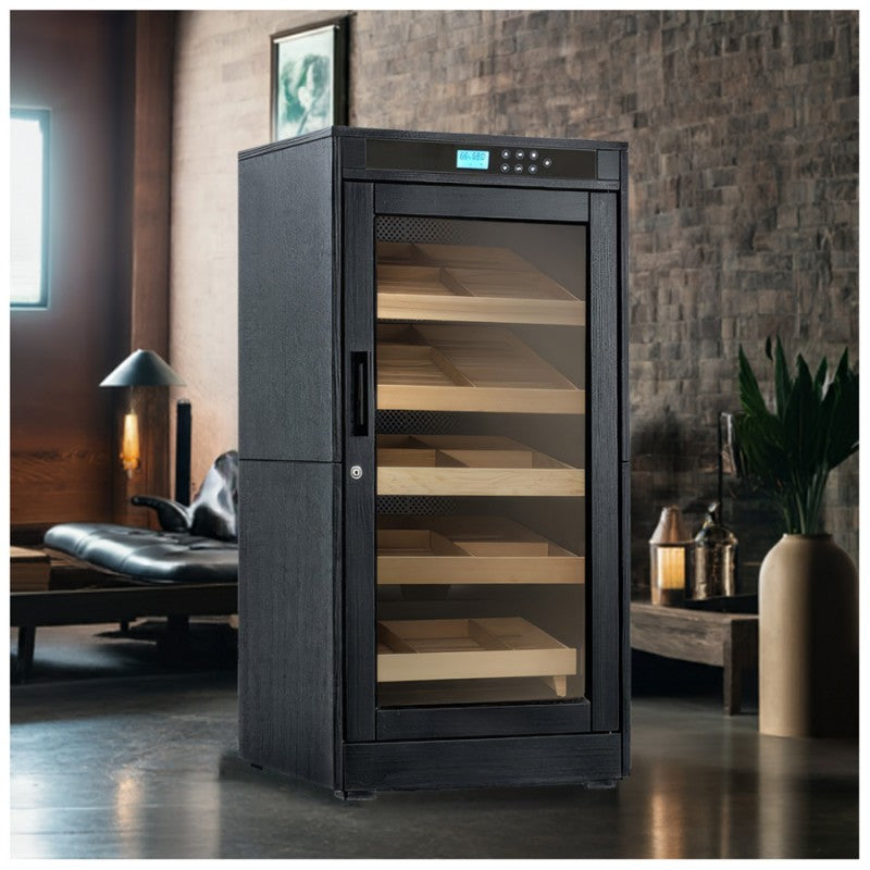 1250 Luxury Cigar Count Black Electric Cigar Humidor Cabinet – Redford Lite.