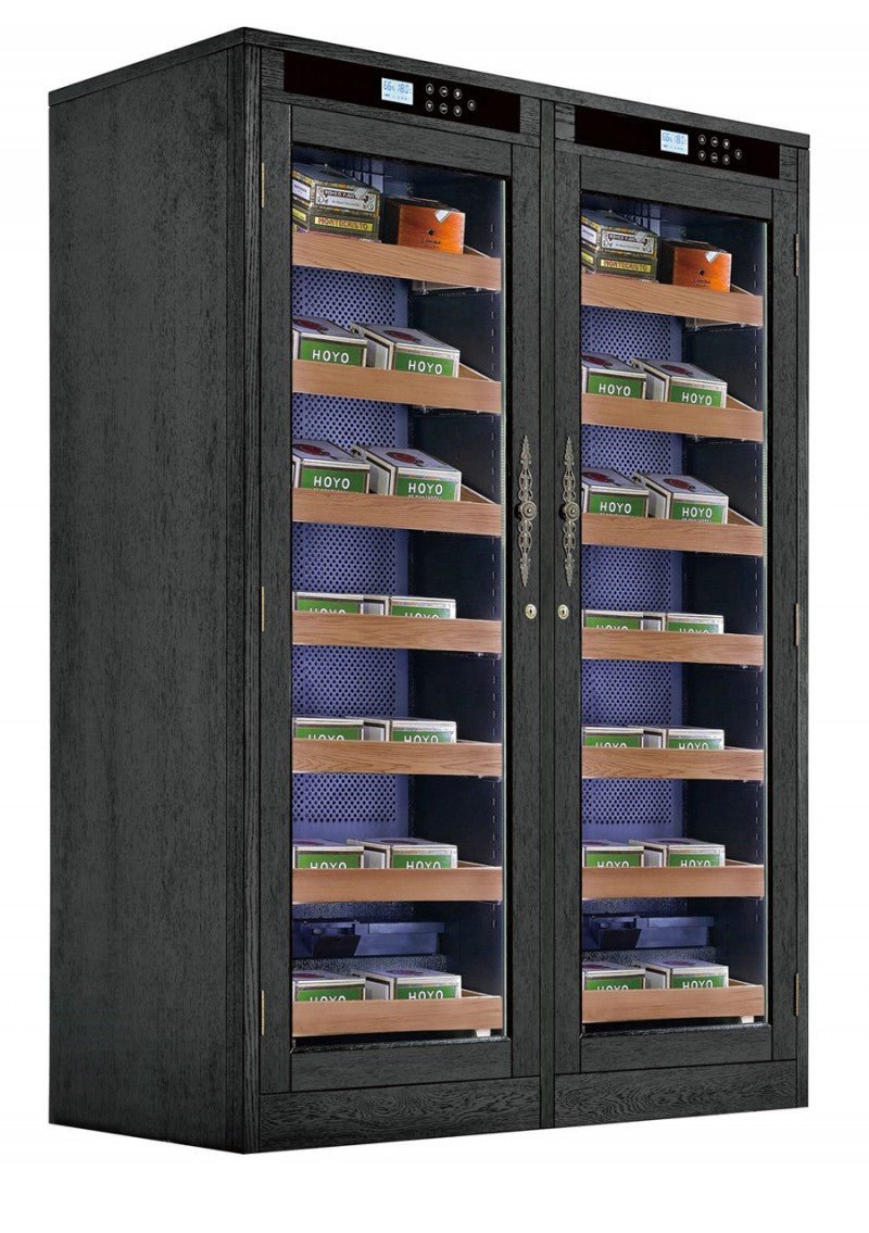 Large Cigar Humidor Cabinet 4000 Cigar Count Black Oak Cigar Humidor Cabinet - Reagan Lite by Prestige Import Group - Humidor