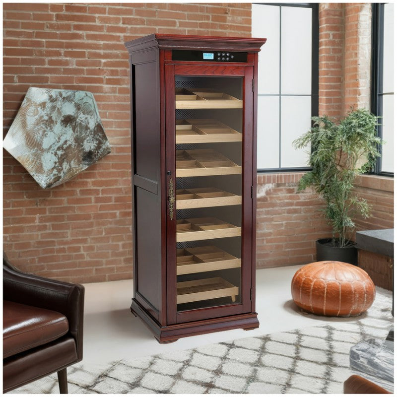 2000 Cigar Count Dark Cherry Electric Cigar Humidor Cabinet – Remington Series.
