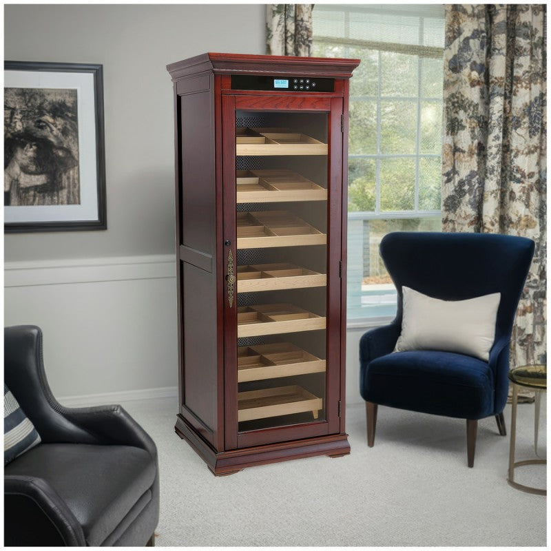 2000 Cigar Count Dark Cherry Electric Cigar Humidor Cabinet – Remington Series.