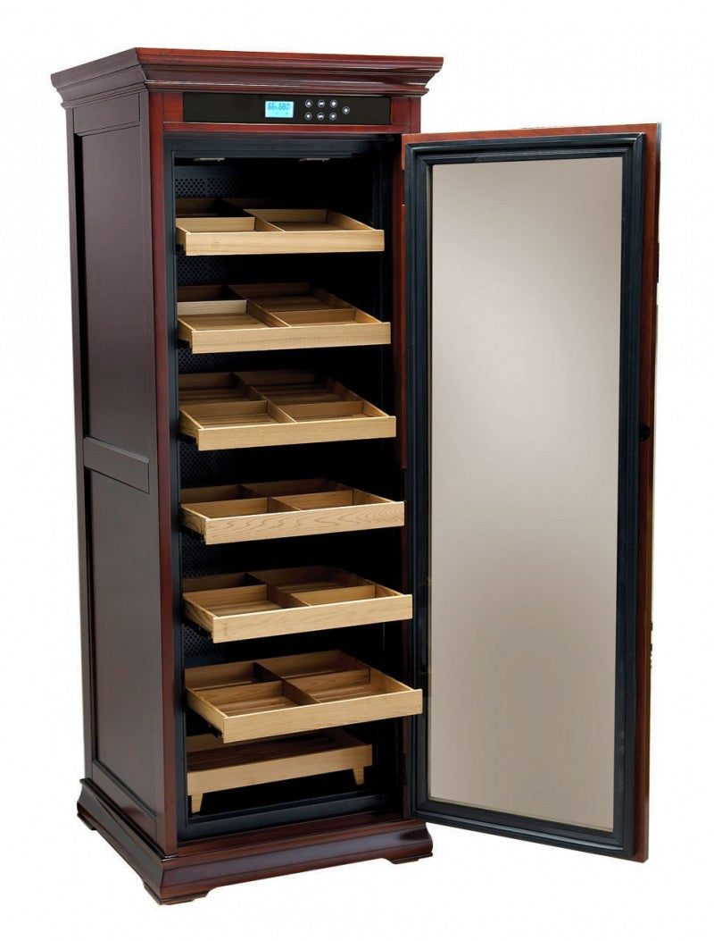 2000 Cigar Count Dark Cherry Electric Cigar Humidor Cabinet - Remington Series.