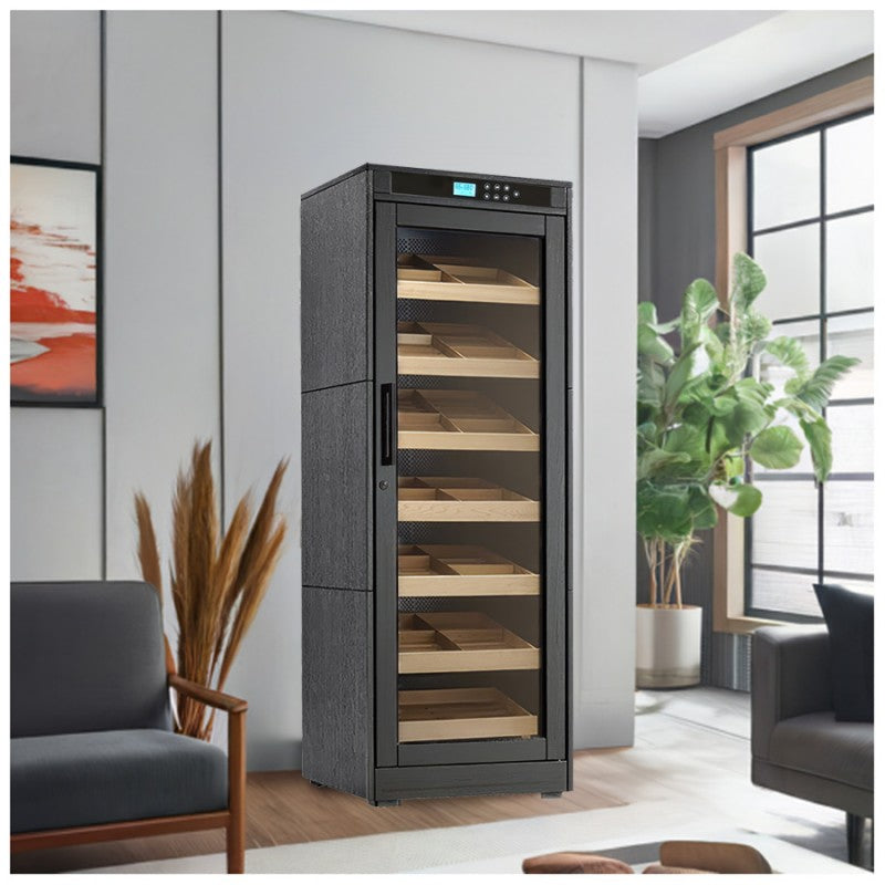 2000 Cigar Count Black Electric Cigar Humidor Cabinet – Remington Lite Series.