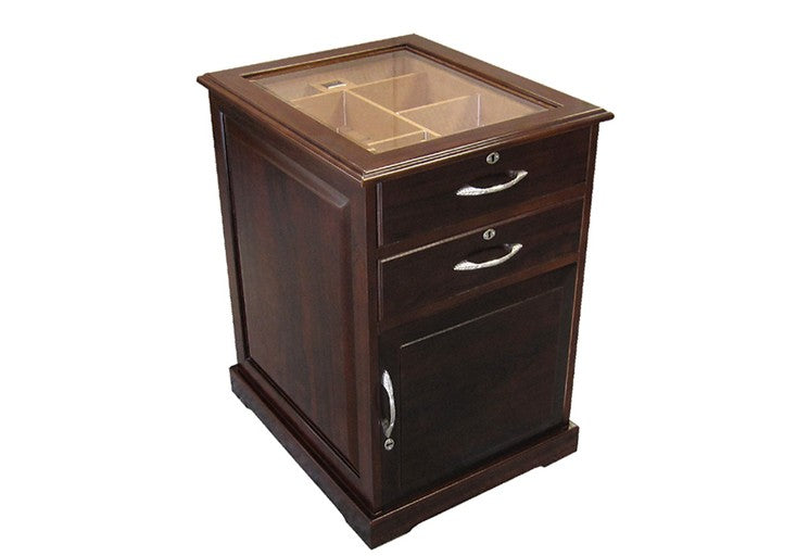 700 Cigar Count Storage Walnut End Table Style Cigar Humidor - Santiago.