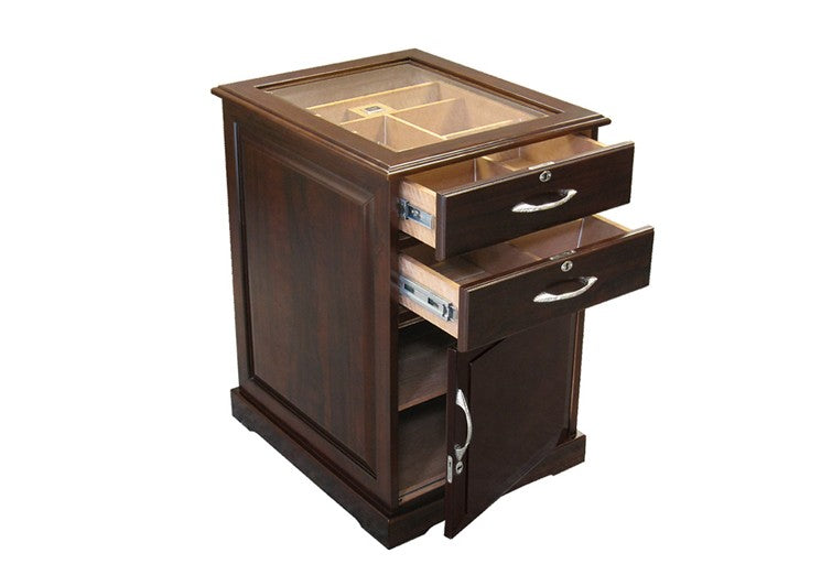 700 Cigar Count Storage Walnut End Table Style Cigar Humidor – Santiago.