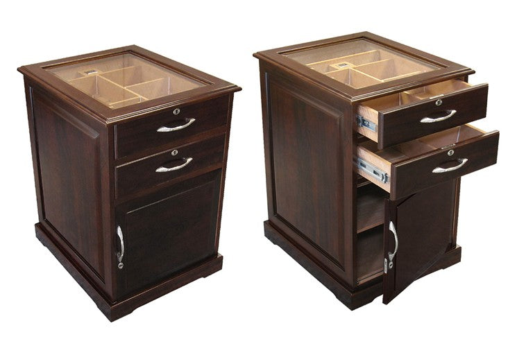 700 Cigar Count Storage Walnut End Table Style Cigar Humidor – Santiago.