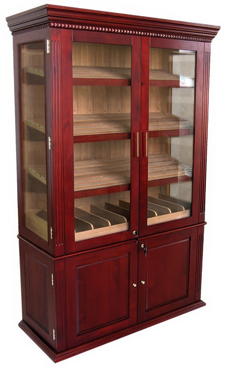4000 Cigar Count Cherry Glass Display Cigar Cabinet - Saint Regis.