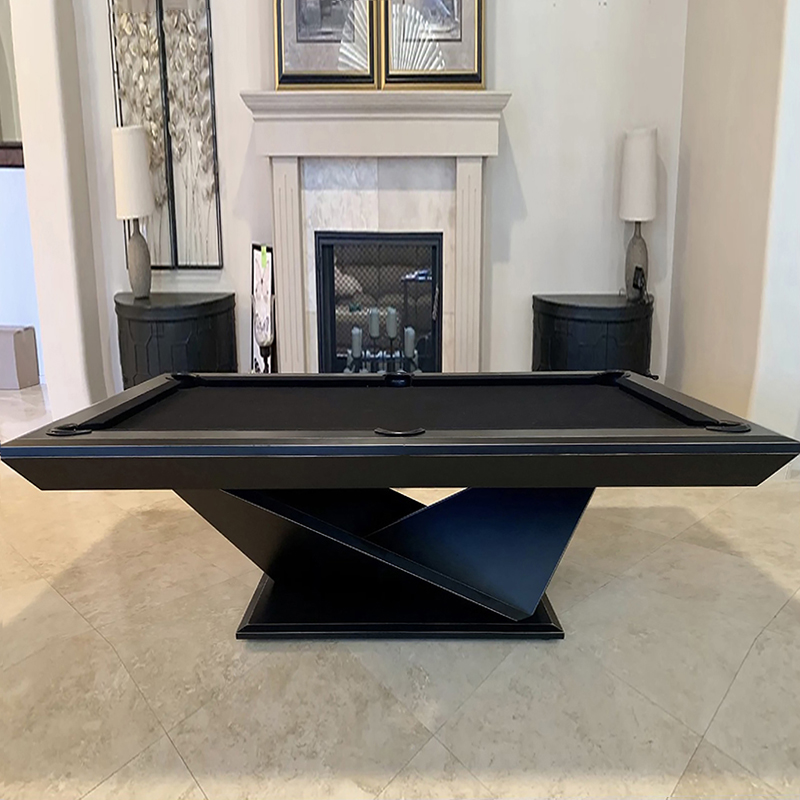 Kyoto Luxury Slate Pool Table – Modern Minimalist Billiards Table | Origami-Inspired Design | Solid Hardwood | 3-Piece Precision Slate | Leather Drop Pockets.