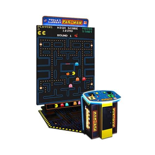 Namco World’s Largest Pac-Man Arcade Game – 108&quot; LED Billboard Display | 1-2 Player Co-Op | Includes Galaga | Custom Advertising | Raw Thrills &amp; Bandai Namco.