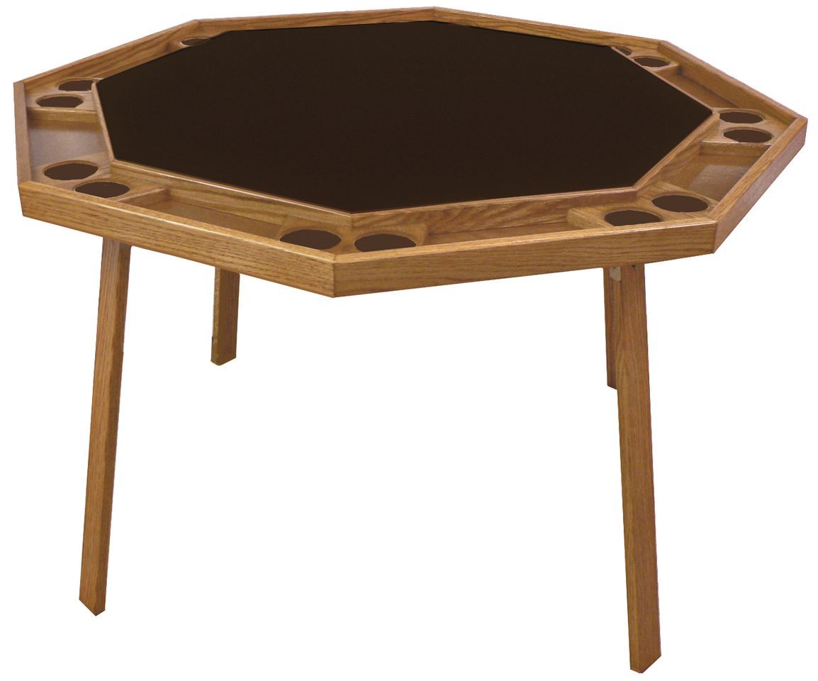 Kestell 48" Oak Folding Poker Table w/Vinyl or Fabric - Planet Game Rooms