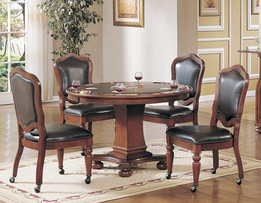 Bellagio Flip-Top 48" Round Pedestal Dining & Game Table w/Cup Holders & Chairs - Planet Game Rooms