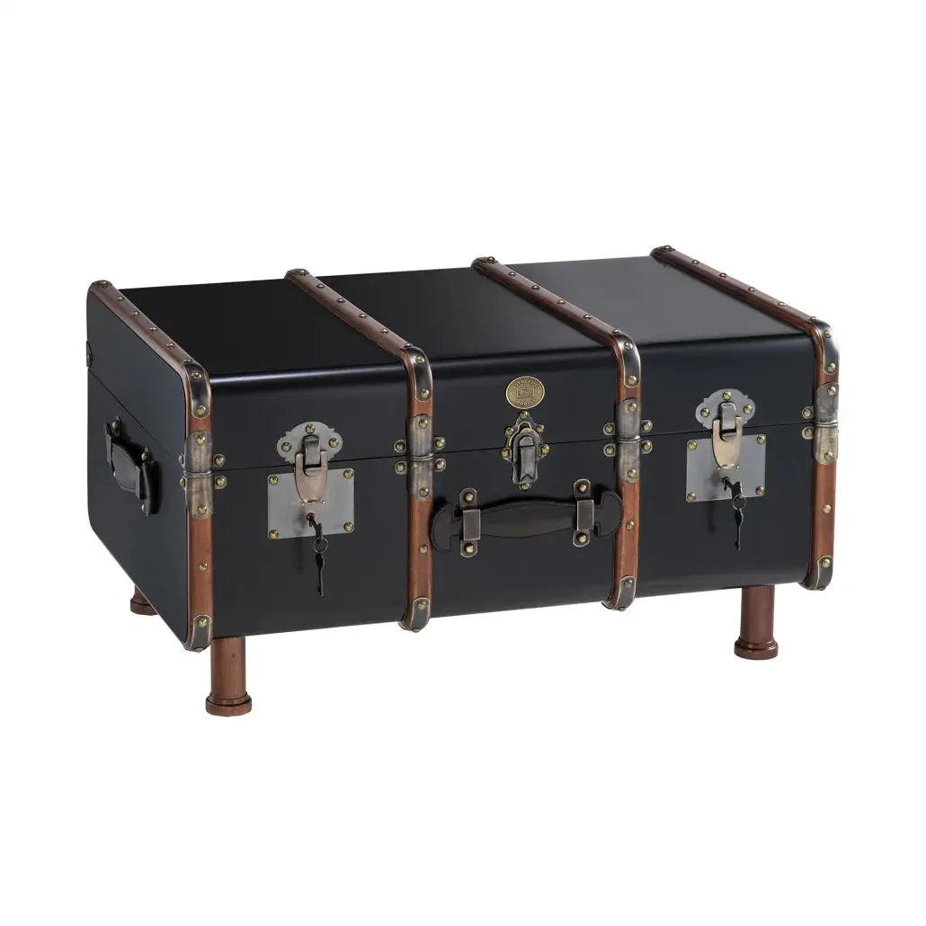 Stateroom Trunk Coffee Table by Authentic Models, Black.