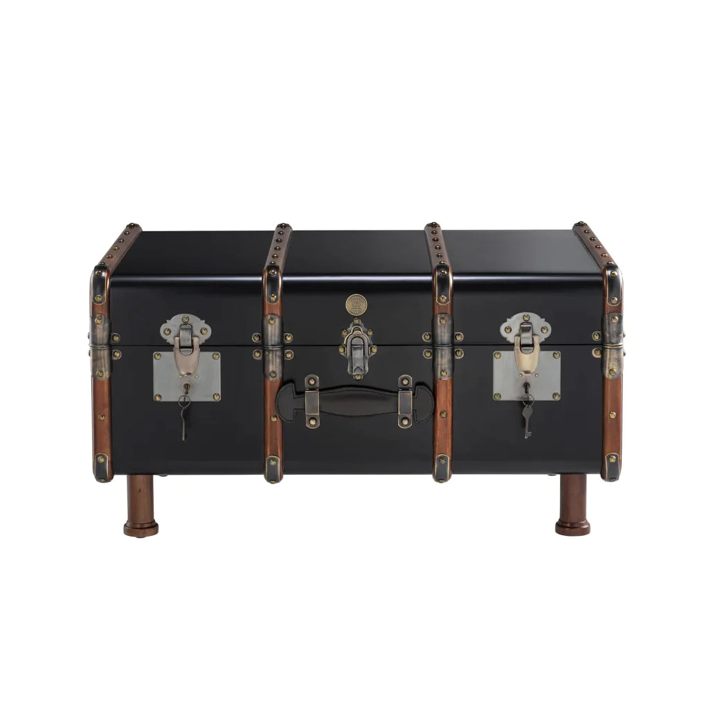 Stateroom Trunk Coffee Table by Authentic Models, Black.
