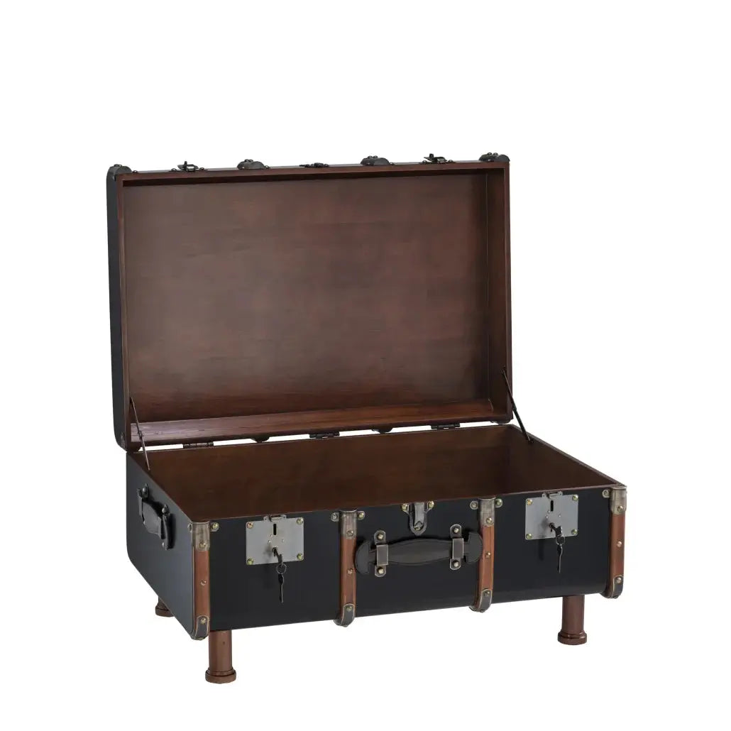 Stateroom Trunk Coffee Table by Authentic Models, Black.