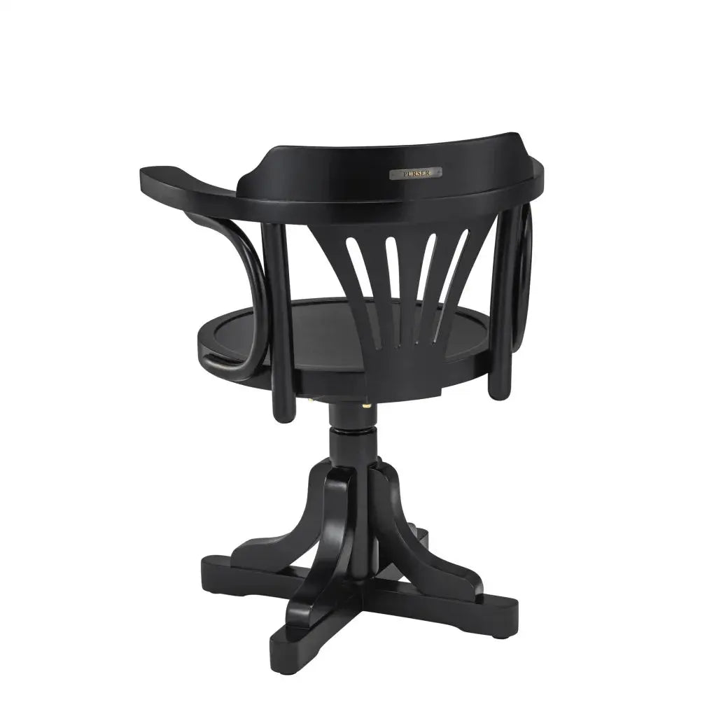 Purser&#39;s Hardwood Desk Chair by Authentic Models, Black.
