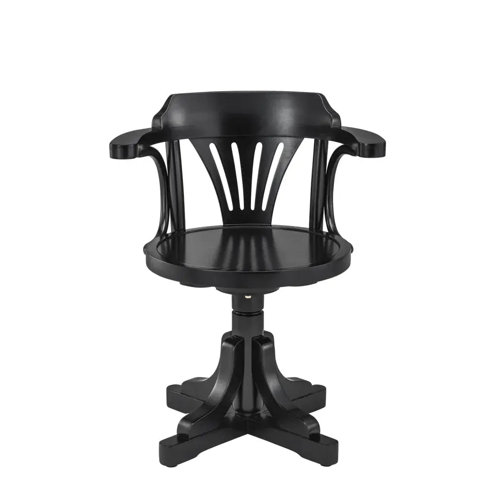Purser&#39;s Hardwood Desk Chair by Authentic Models, Black.