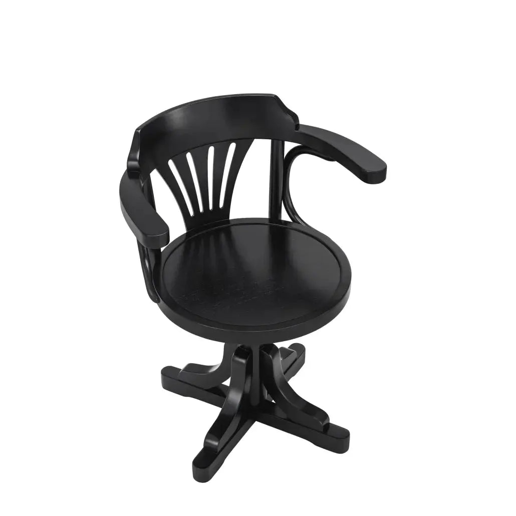 Purser&#39;s Hardwood Desk Chair by Authentic Models, Black.