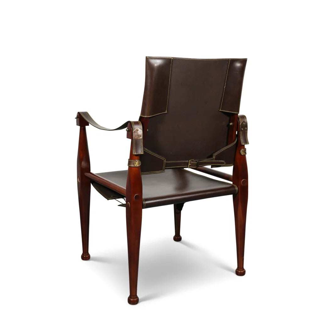 Bridle Leather Campaign Chair by Authentic Models, Black