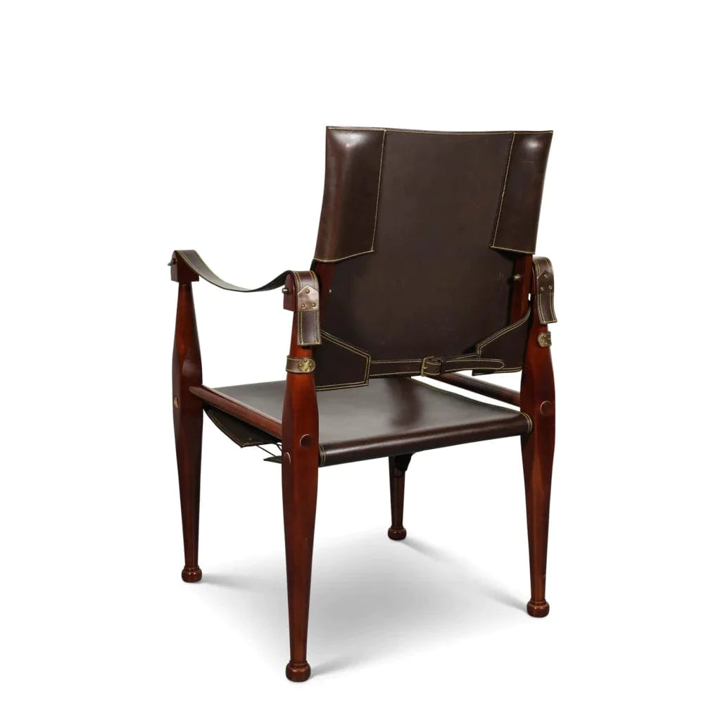 Authentic Models Bridle Leather Campaign Chair