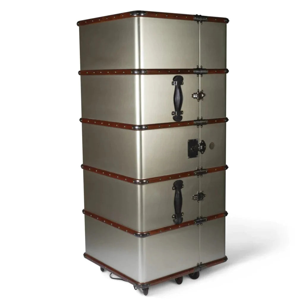Authentic Models Mahogany Champagne Luggage Bar.