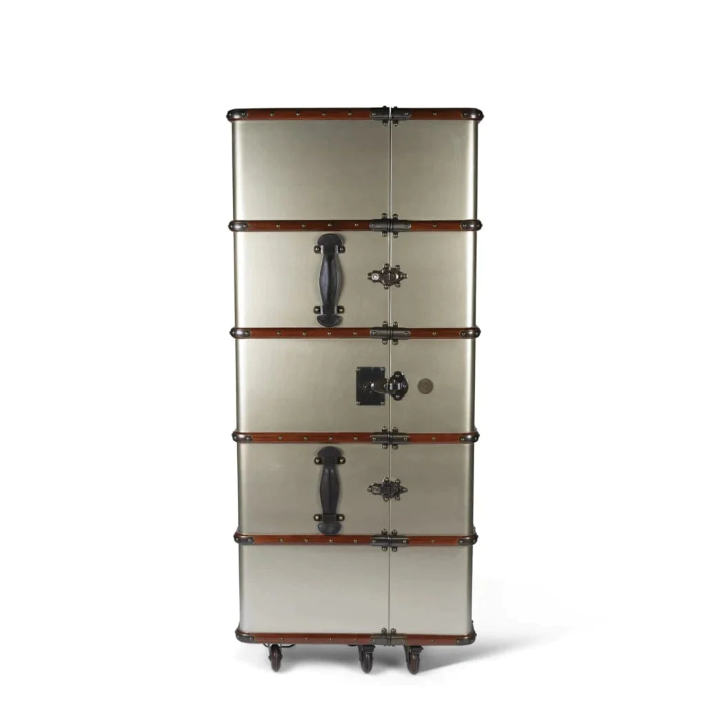 Authentic Models Mahogany Champagne Luggage Bar.