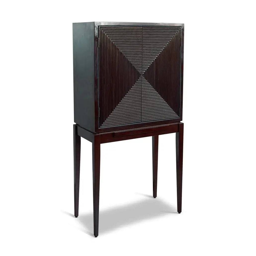 Art Deco Liquor Bar Cabinet by Authentic Models, Brown.