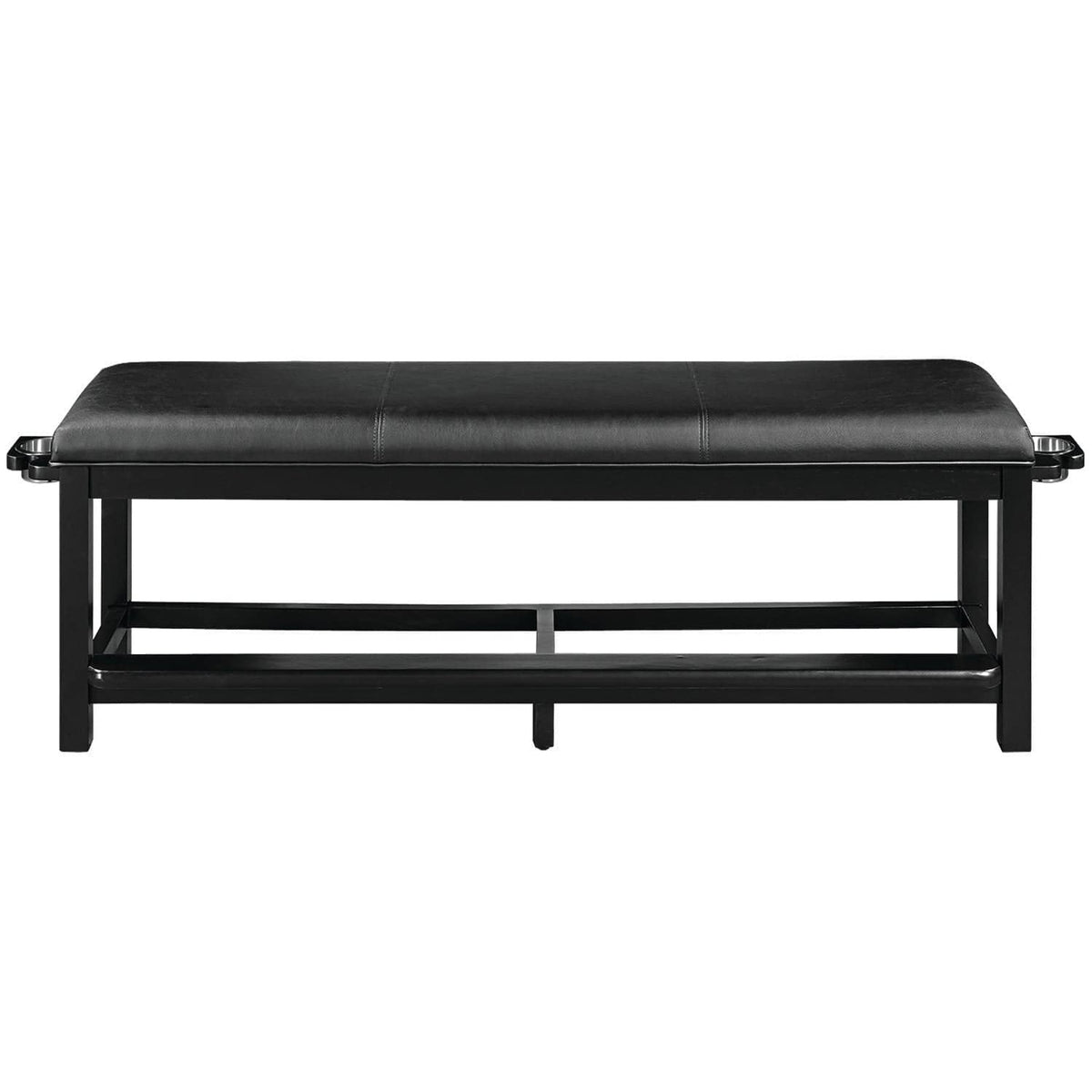RAM Game Room Spectator Storage Bench w/ Drink Holder - Black.