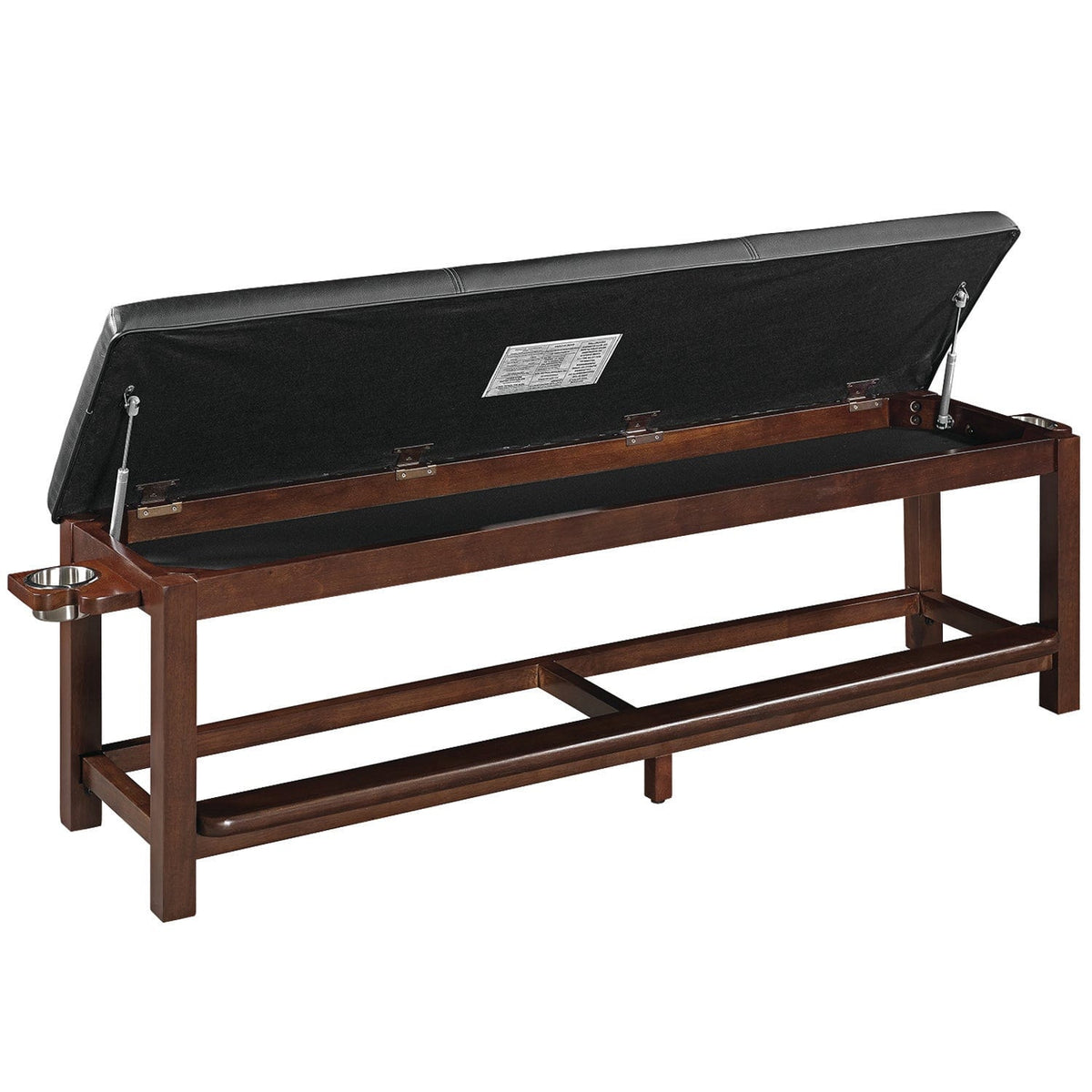 RAM Game Room Spectator Storage Bench w/ Drink Holder - Cappuccino.