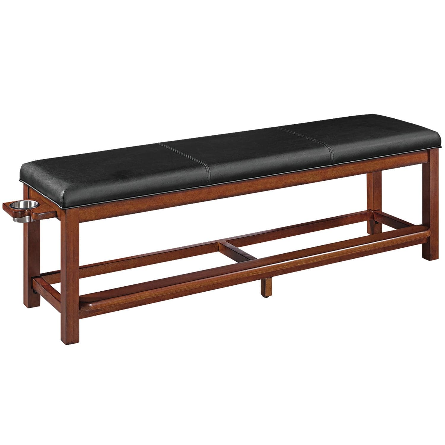 RAM Game Room Spectator Storage Bench w/ Drink Holder - Chestnut.