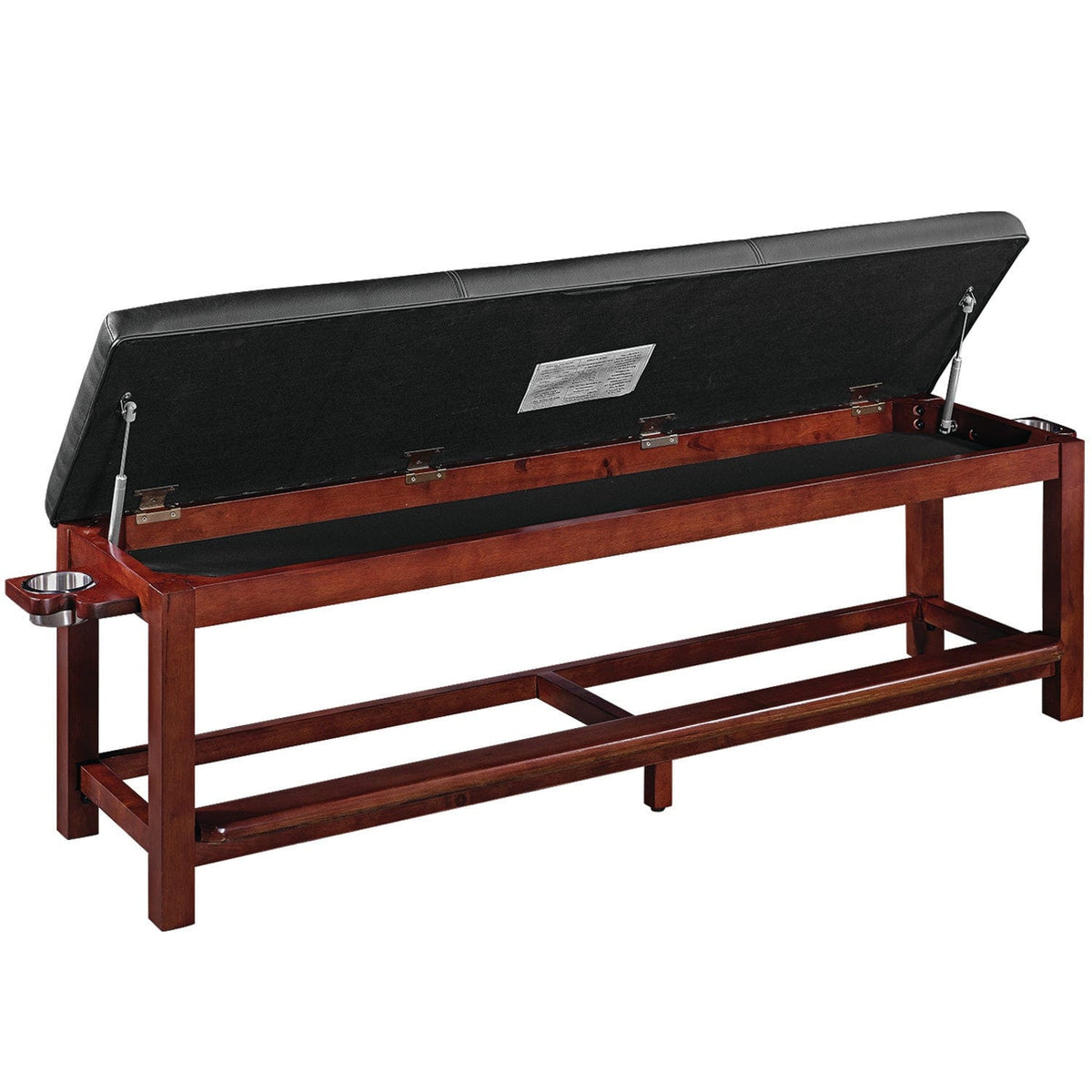 RAM Game Room Spectator Storage Bench w/ Drink Holder - English Tudor.