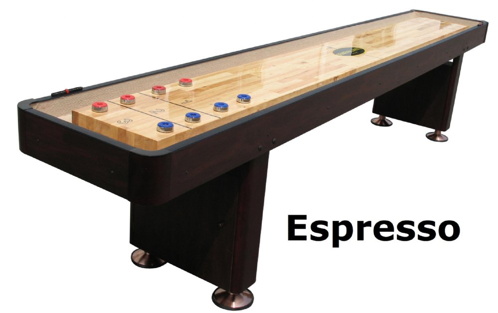 "The Standard" 12 Foot Shuffleboard Table by Berner Billiards in Cherry, Espresso or Black - Planet Game Rooms