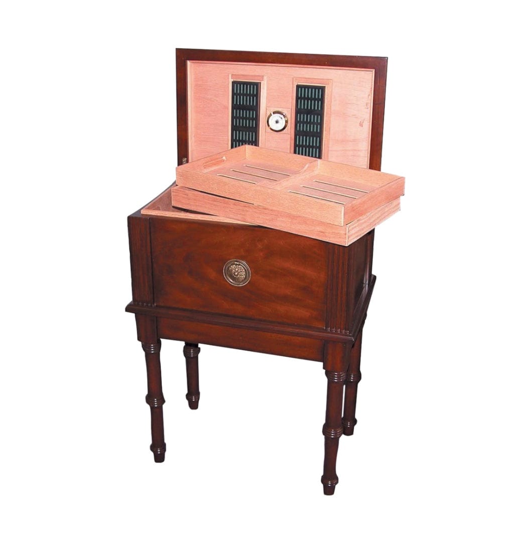 Humidor Supreme 300 Ct. San Marco Antique Table Cigar Humidor, Walnut Finish.