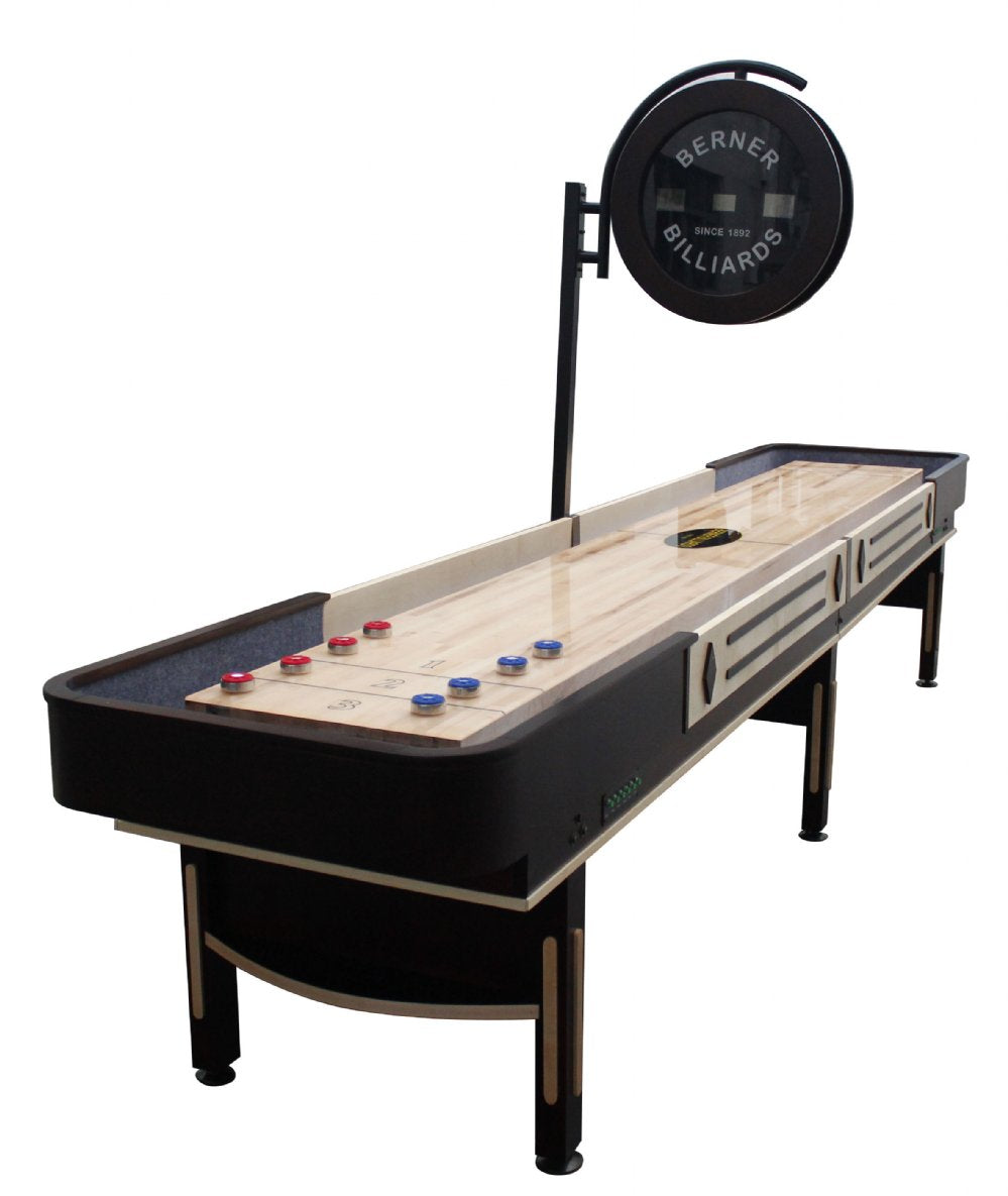 "The Pro" Shuffleboard Table with Electronic Scoring by Berner Billiards, 12ft, 14ft, 16ft, 18ft, 22ft - Planet Game Rooms